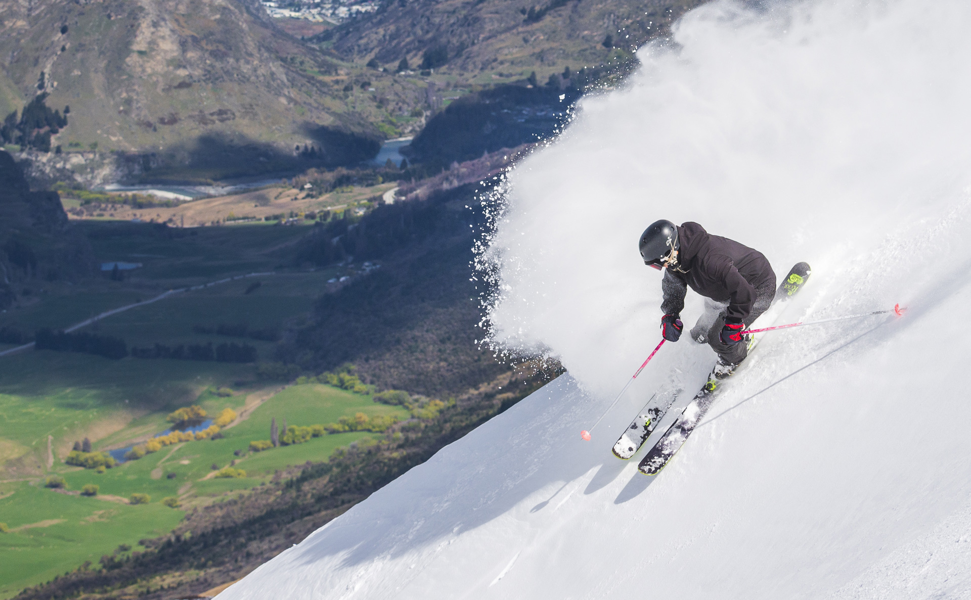 Skier in Coronet Peak, New Zealand